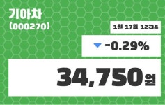 기아차 주가증권그래프  외 주식시황.... 17일  현재 34750원