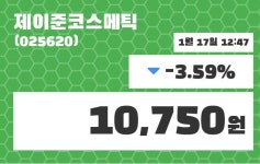 제이준코스메틱 주가및 증권시세  및 종목관련 동향정보 17일  현재 10750원