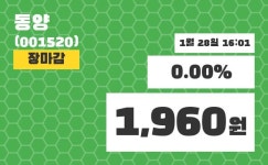 (28일공감마감정보) 동양 주가 1960원으로 장 마감