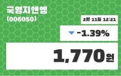 국영지앤엠주가 2월 11일 현재 1770원