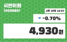 서연이화 주가정보 19일  현재 4935원