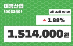 태광산업 주가및 증권시세  및 종목동정과 증시정보 22일  현재 1514000원