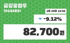 금강공업우 주가및 증권시세  외 증시동향.... 29일  현재 82700원