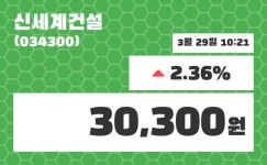 신세계건설 주가오늘시세 및 증권정보와 종목동정 29일  현재 30300원