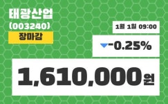 (2일주가마감정보)태광산업 1610000원 마감