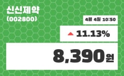 신신제약 주가증권투자정보 및 주식시황 4일  현재 8390원