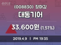 대동기어매점 | (9일마감정보)대동기어 33600원 마감