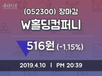 (10일주가마감정보) W홀딩컴퍼니 주가 516원으로 장 마감