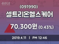 셀트리온헬스케어 주가증권투자정보 11일  현재 70300원