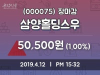 (12일마감정보) 삼양홀딩스우 주가 50500원으로 장 마감