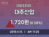 대주산업 주가증권투자정보 15일  현재 1720원