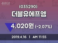 더블유에프엠주가 4월 16일 현재 4020원