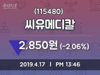 씨유메디칼 주가및 증권시세  및 증권정보와 종목동정 17일  현재 2850원