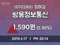(17일마감증시) 쌍용정보통신 주가 1590원으로 장 마감