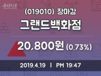 (19일마감주가정보) 그랜드백화점 주가 20800원으로 장 마감