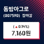(24일마감증시)동방아그로 7160원 마감