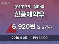 (25일마감정보) 신풍제약우 주가 6920원으로 장 마감