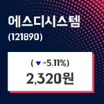 에스디시스템주가 4월 26일 현재 2320원