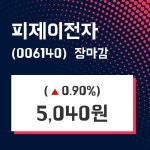 (29일주가마감정보)피제이전자 5040원 마감