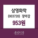 (30일마감정보) 삼영화학 주가 953원으로 장 마감