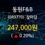 (30일마감증시) 동원F&B 주가 247000원으로 장 마감