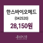 한스바이오메드 주가정보 2일  현재 28150원