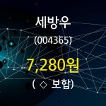 세방우 주가정보 3일  현재 7280원