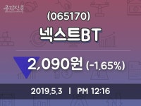 넥스트BT주가 5월 3일 현재 2090원