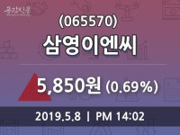 삼영이엔씨주가 5월 8일 현재 5850원
