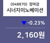 (8일마감증시)시너지이노베이션 2160원 마감