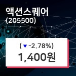 액션스퀘어 주가정보 및 주체별 매매동향 16일  현재 1400원