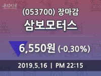 (16일주가마감정보)삼보모터스 6550원 마감