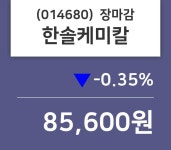 (17일마감주가정보) 한솔케미칼 주가 85600원으로 장 마감