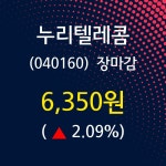 (17일마감정보)누리텔레콤 6350원 마감