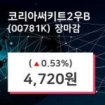 (20일마감증시) 코리아써키트2우B 주가 4720원으로 장 마감