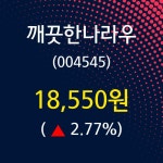 깨끗한나라우 주가오늘시세 및 종목동정과 증시정보 21일  현재 18550원