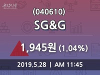 SG&G주가 5월 28일 현재 1945원