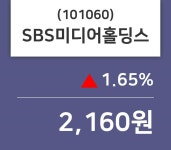 SBS미디어홀딩스주가 5월 30일 현재 2160원