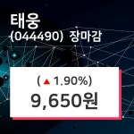 (30일마감증시)태웅 9650원 마감