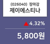 (11일주가마감정보) 제이에스티나 주가 5800원으로 장 마감