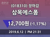 (12일주가마감정보)삼목에스폼 12700원 마감