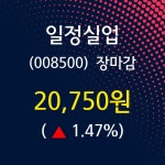 (13일마감주가정보)일정실업 20750원 마감