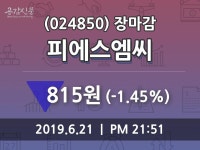 (21일마감증시)피에스엠씨 815원 마감