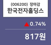(25일오늘의증시 마감)한국전자홀딩스 817원 마감