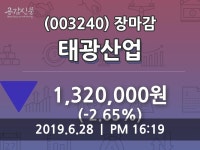 (28일증시종목 마감동향)태광산업 1320000원 마감