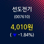 선도전기 주가오늘시세 외 매매동향... 3일  현재 4010원