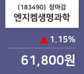 (4일주가마감정보)엔지켐생명과학 61800원 마감