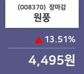 (5일마감정보)원풍 4495원 마감
