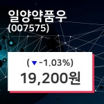 일양약품우 주가증권그래프  및 주식시황 24일  현재 19200원
