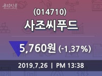 사조씨푸드 주가증권투자정보 외 매매동향... 26일  현재 5760원